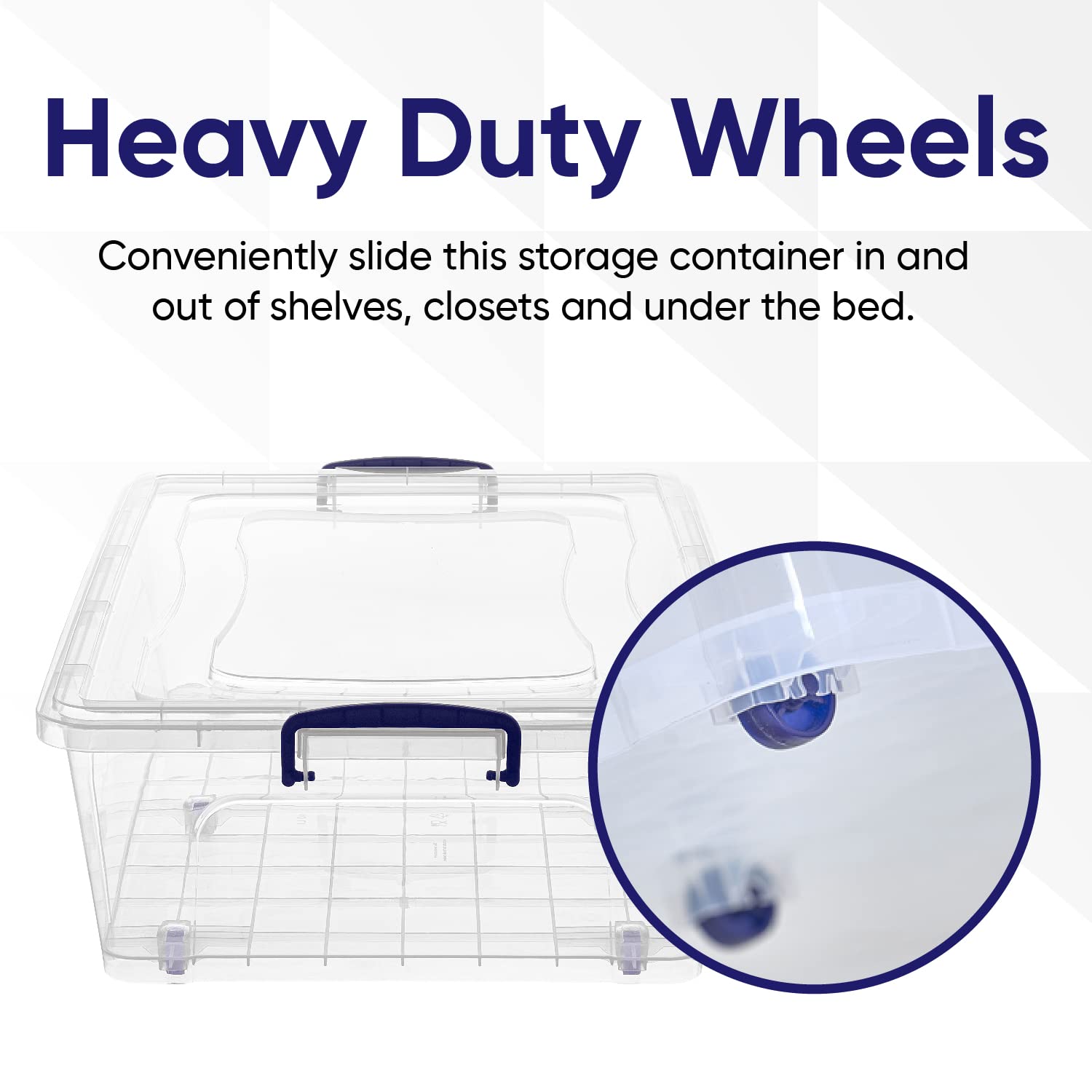 Superio Under Bed Clear Storage Bin with Lid  Stackable Plastic Storage Container with Latch Closure (42 Quart- Under Bed)